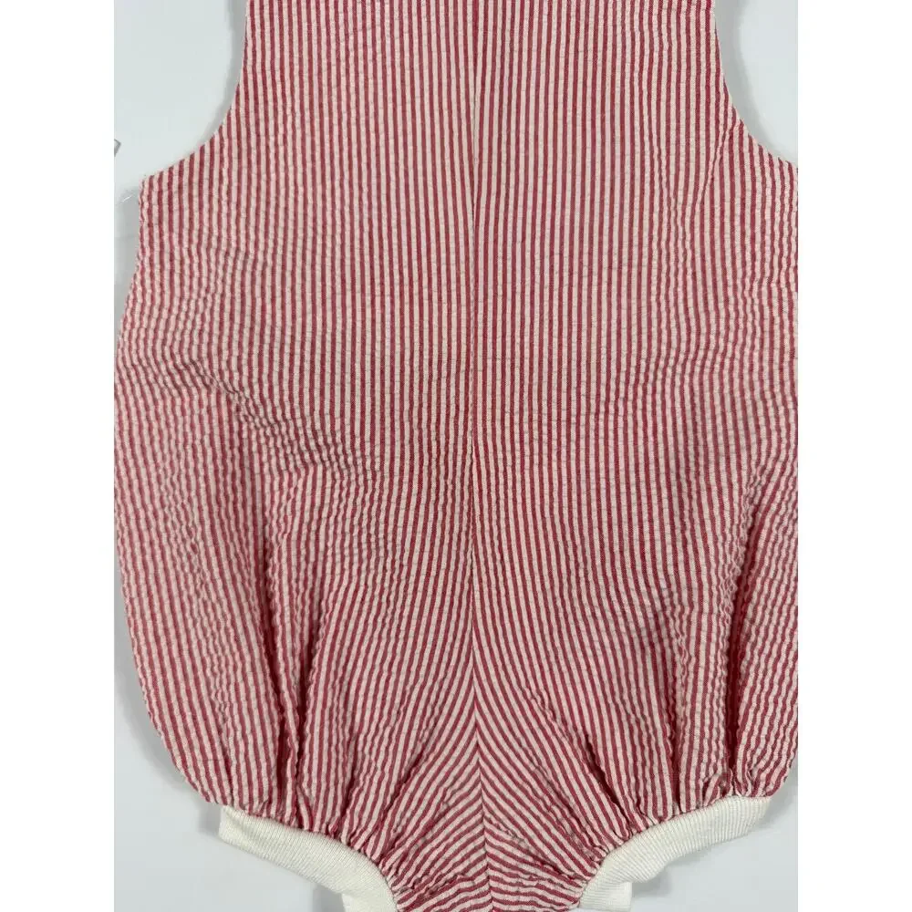 NEW The Bailey Boys USA Boat Seersucker Sailboat Bubble Romper Red 9 Months